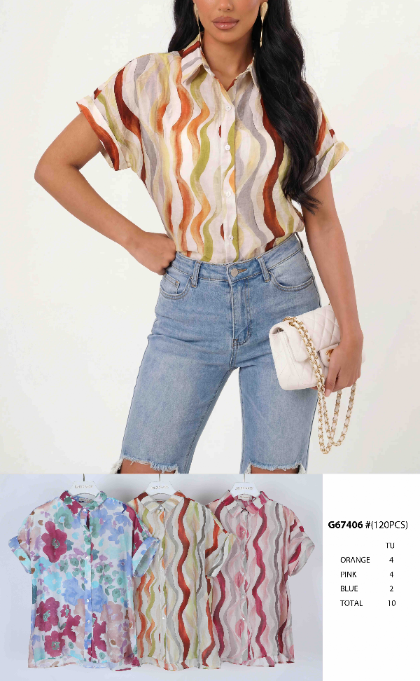 Koszule damska (Francja produkt) Roz S/M-L/XL , Mix Kolor .Paczka 10 szt